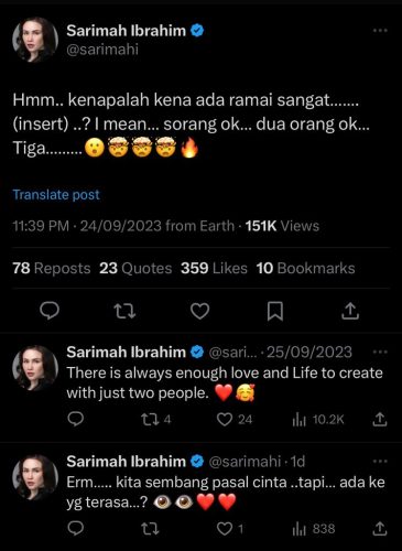 status X Sarimah Ibrahim